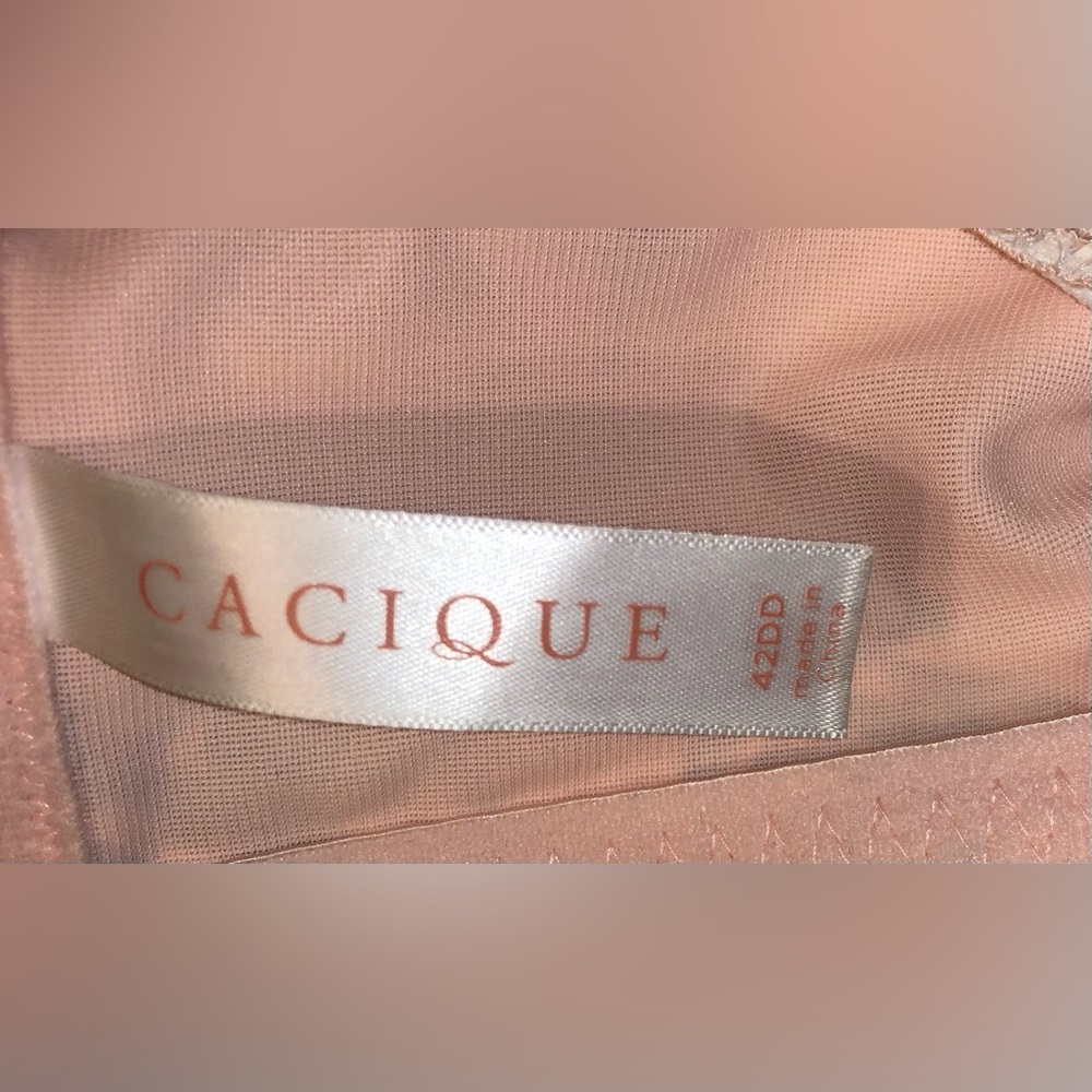 Plunge bra, Floral Peach and Green Bra, Cacique size 42 DD, new without tag - Picture 2 of 9
